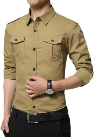 Men's UPF 50  Sun Button Down Long Sleeve Fishing Shirt Quick-Dry UV Sun Protection Outdoor Tops
