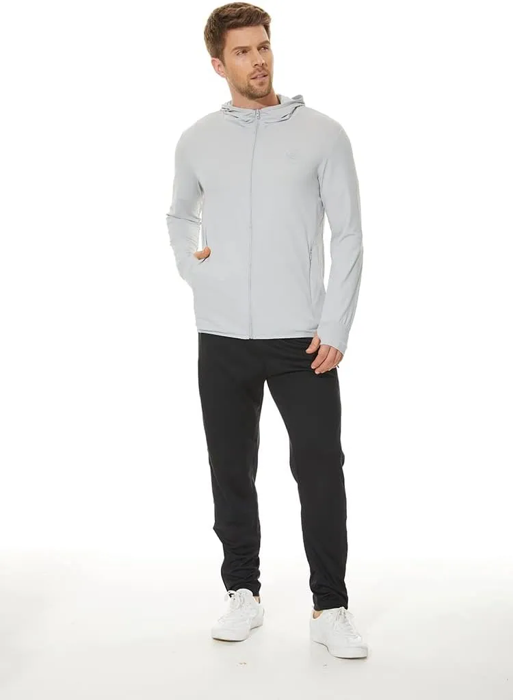 Men's UPF 50  Sun Protection Hoodie Jacket Zip Up Lightweight Long Sleeve UV Fishing Shirts Quick Dry Zip Pockets