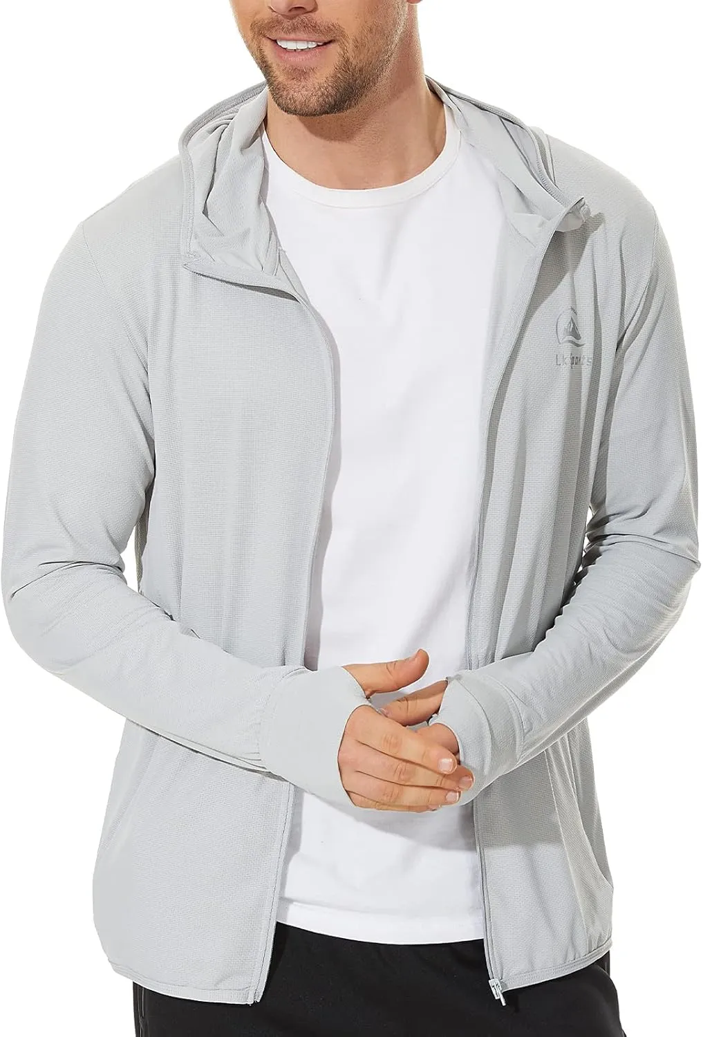 Men's UPF 50  Sun Protection Hoodie Jacket Zip Up Lightweight Long Sleeve UV Fishing Shirts Quick Dry Zip Pockets
