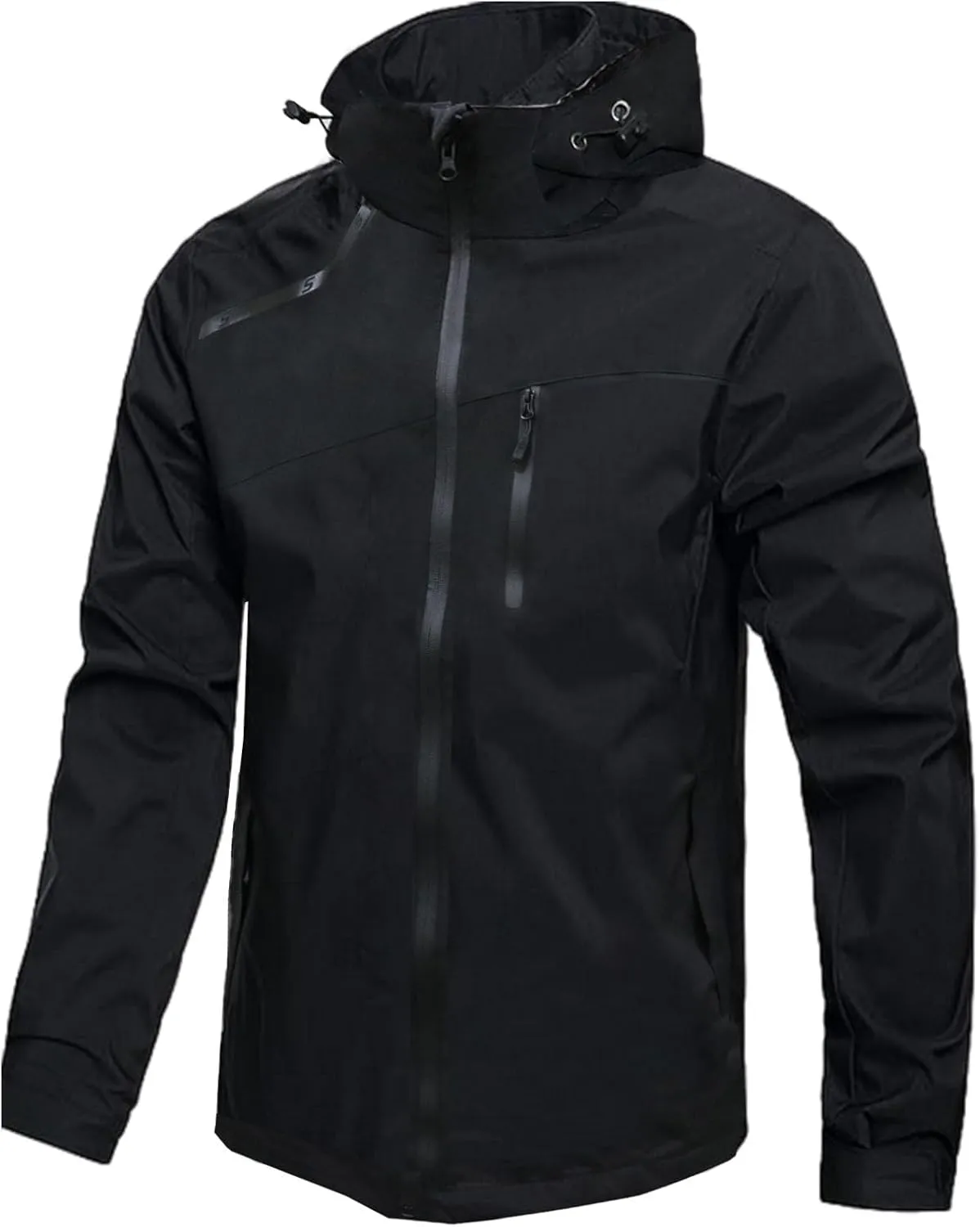 Men's Waterproof Rain Jacket Lightweight Raincoat Hooded Trench Outdoor Windbreaker for Hiking Travel