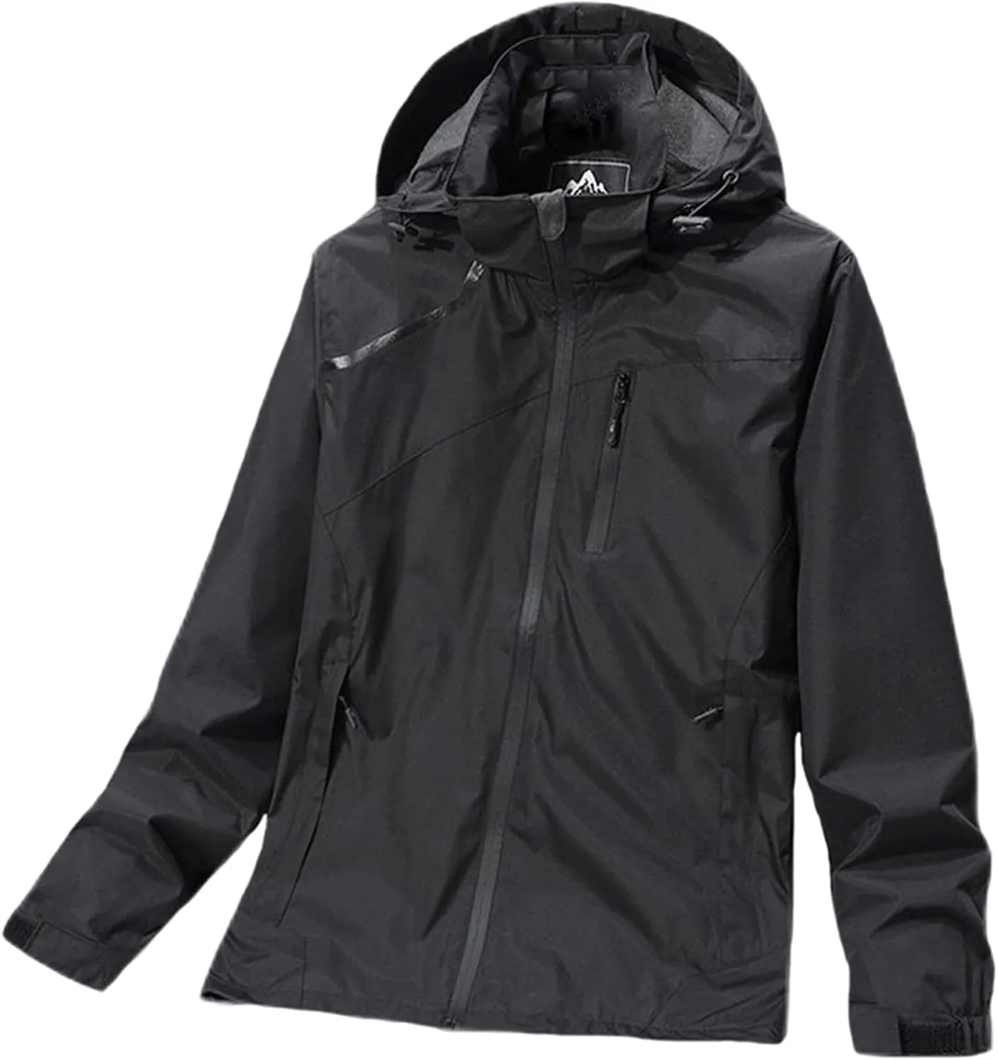 Men's Waterproof Rain Jacket Lightweight Raincoat Hooded Trench Outdoor Windbreaker for Hiking Travel