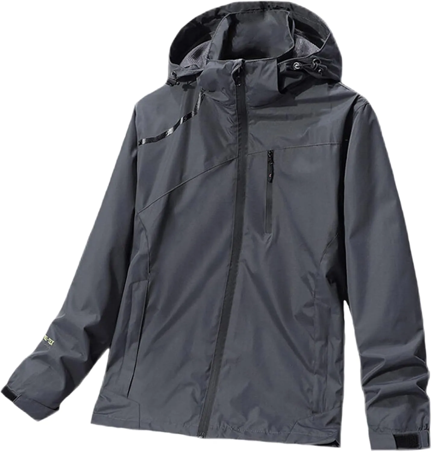 Men's Waterproof Rain Jacket Lightweight Raincoat Hooded Trench Outdoor Windbreaker for Hiking Travel