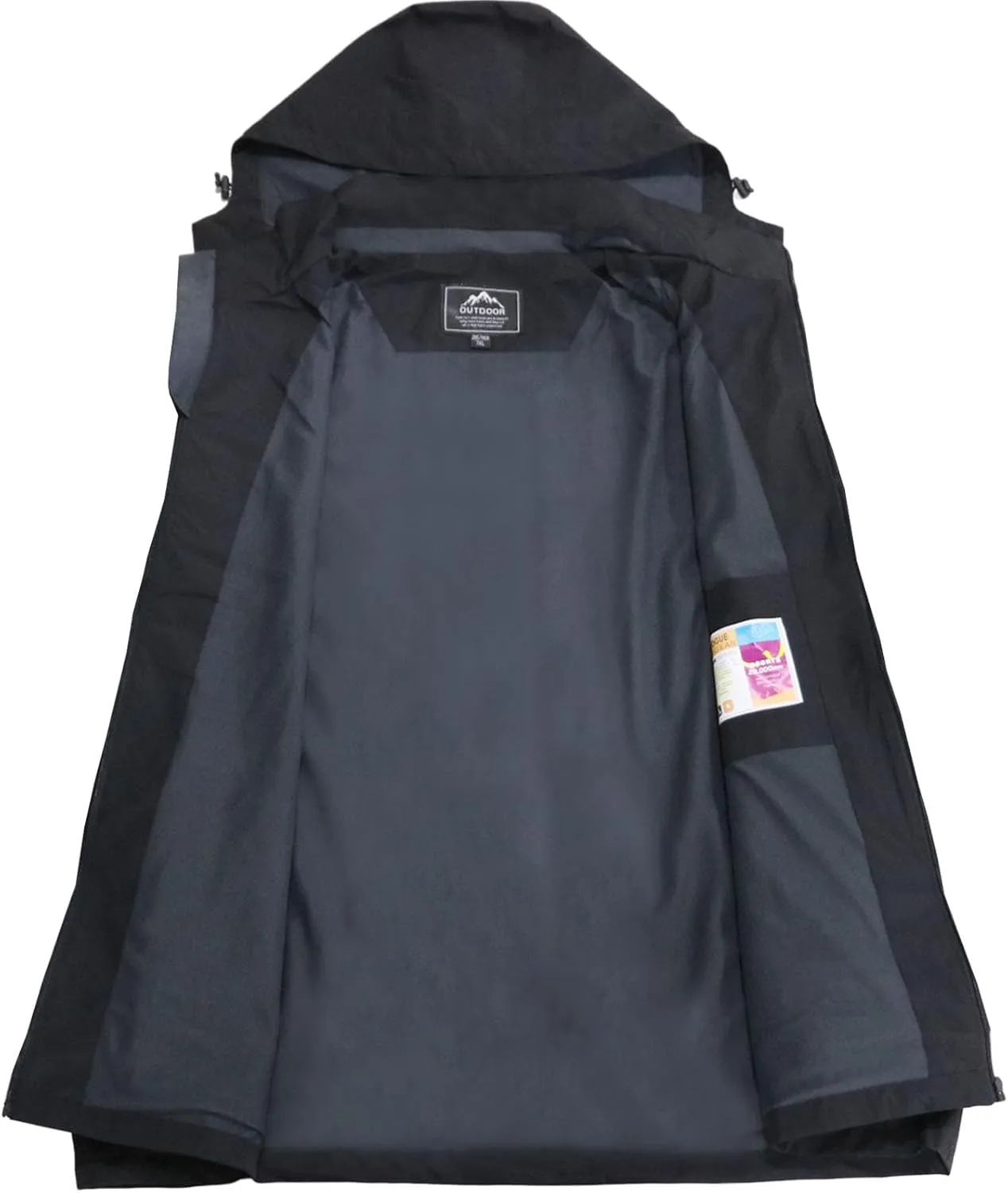 Men's Waterproof Rain Jacket Lightweight Raincoat Hooded Trench Outdoor Windbreaker for Hiking Travel