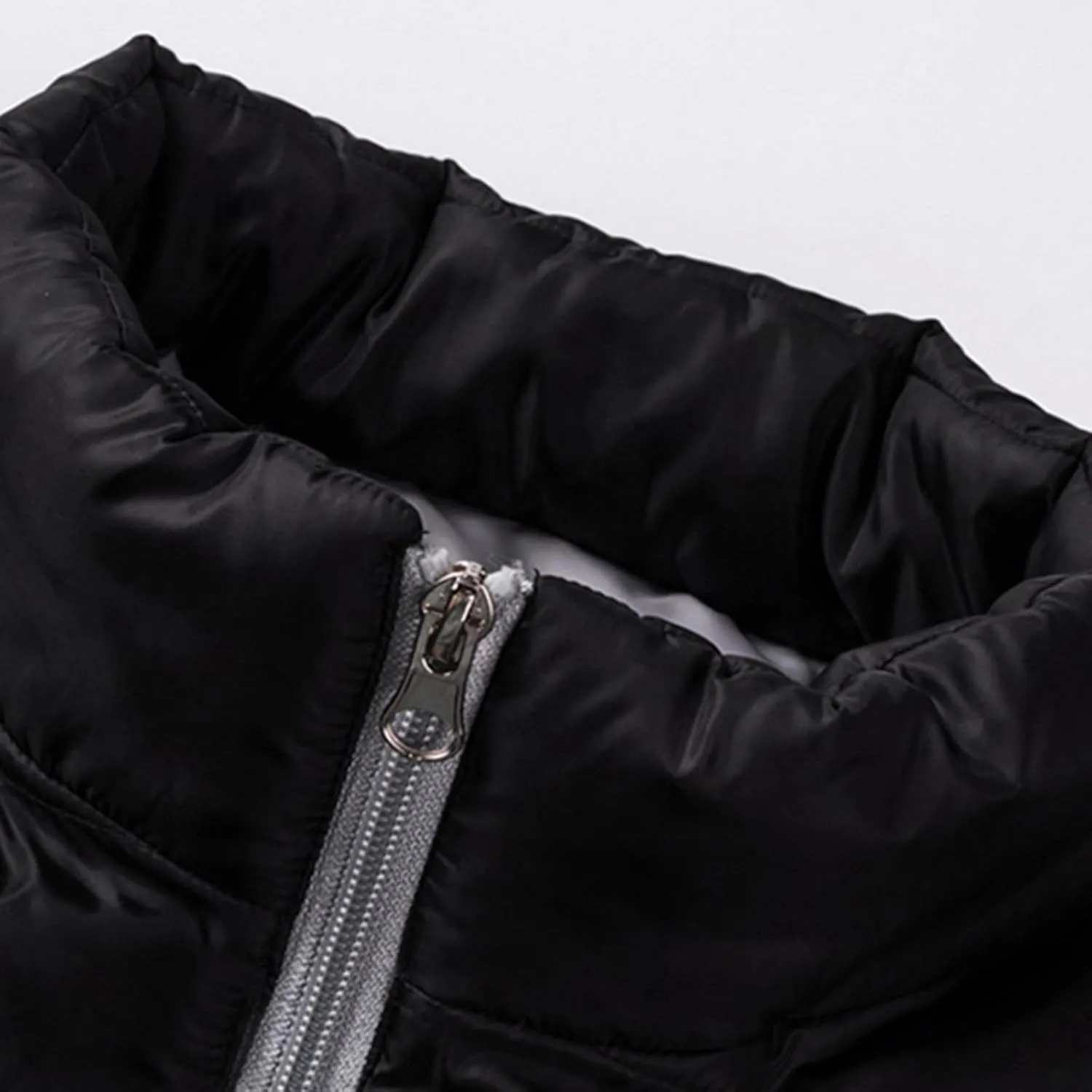 Men'S Zip Up Puffer Jacket Stand Collar Jacket Warm Thick Coats Lightweight Winter Down Jacket For Outdoor Hiking