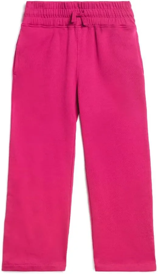 Mightly Girls' Cozy Wide Leg Pants | Organic Cotton Soft Fleece Sweatpants, Comfy Stretch Waistband, Fair Trade Certified