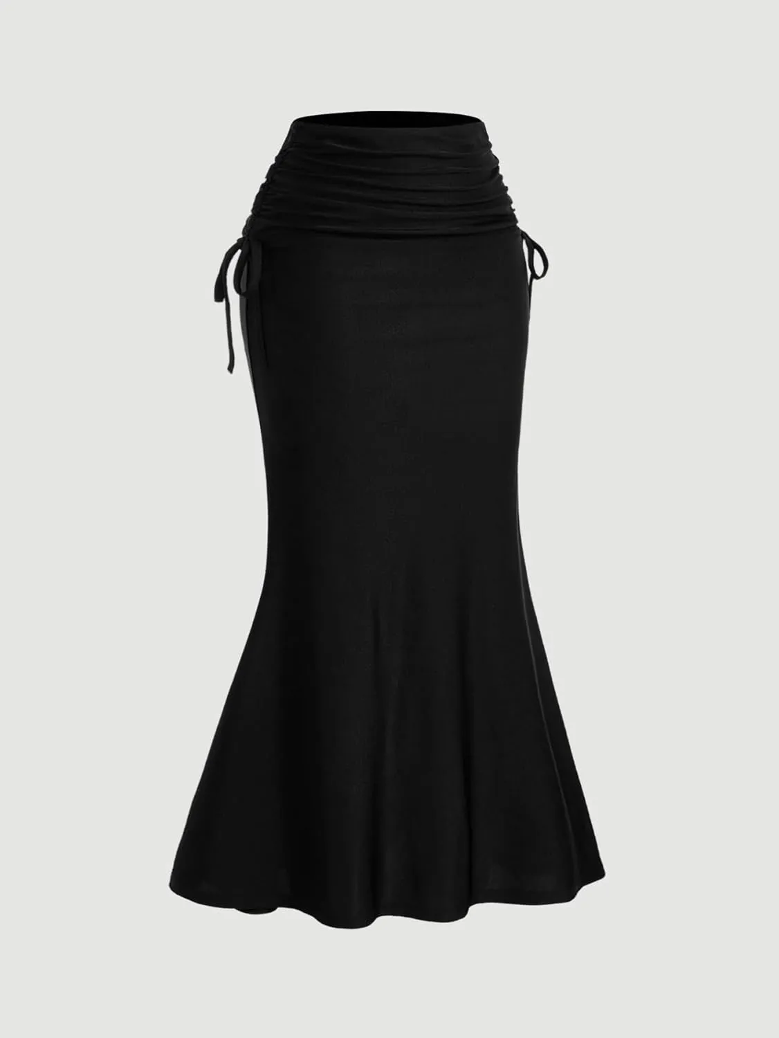 Milumia Women High Waist Ruched Maxi Skirts Business Casual Office Fishtail Long Skirts