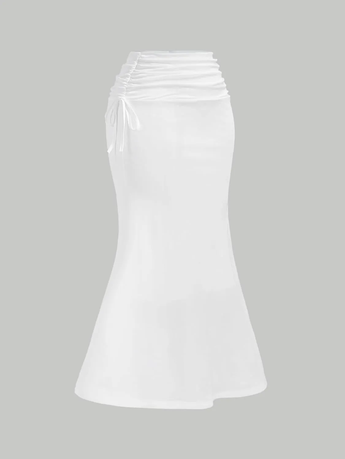 Milumia Women High Waist Ruched Maxi Skirts Business Casual Office Fishtail Long Skirts