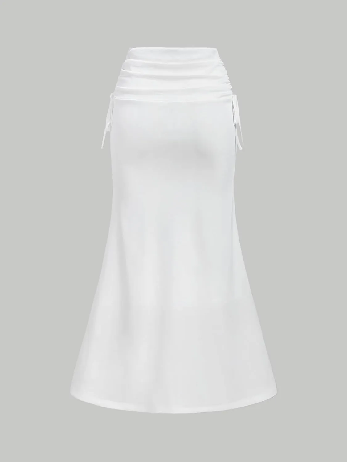 Milumia Women High Waist Ruched Maxi Skirts Business Casual Office Fishtail Long Skirts