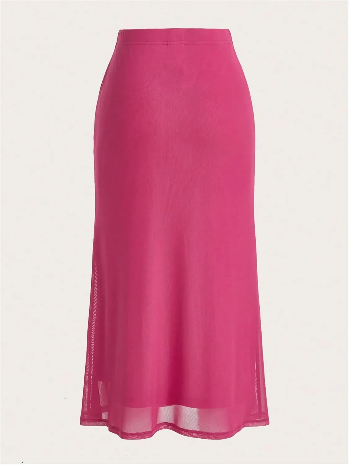Milumia Women's High Waist Long Skirt Sheer Mesh Fishtail Bodycon Maxi Skirts