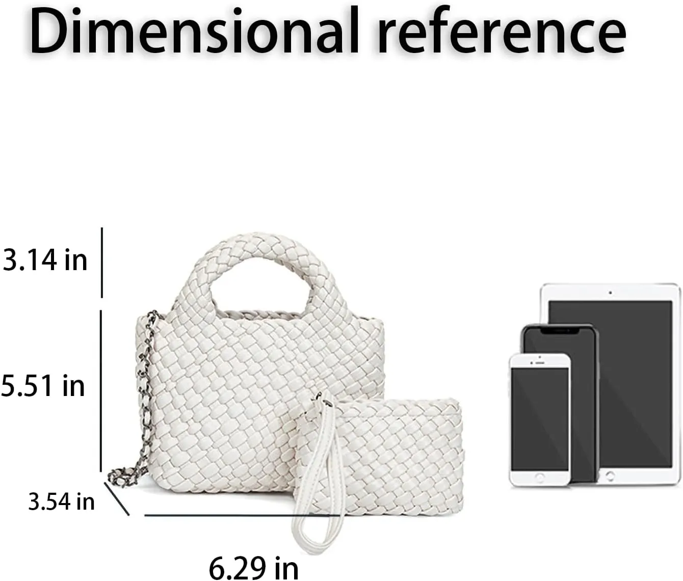 Mini Women's Handmade Woven Tote with Small Wallet Small Size Fashion Bright Color Vegan Leather Casual Tramp Crossbody Bag