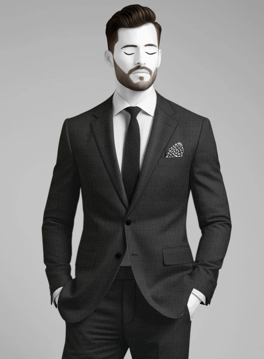 Napolean Esso Tartan Charcoal Wool Suit