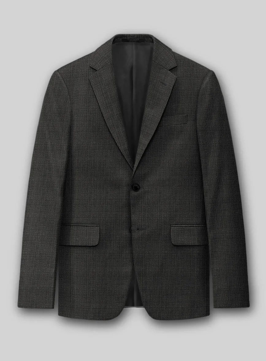 Napolean Esso Tartan Charcoal Wool Suit