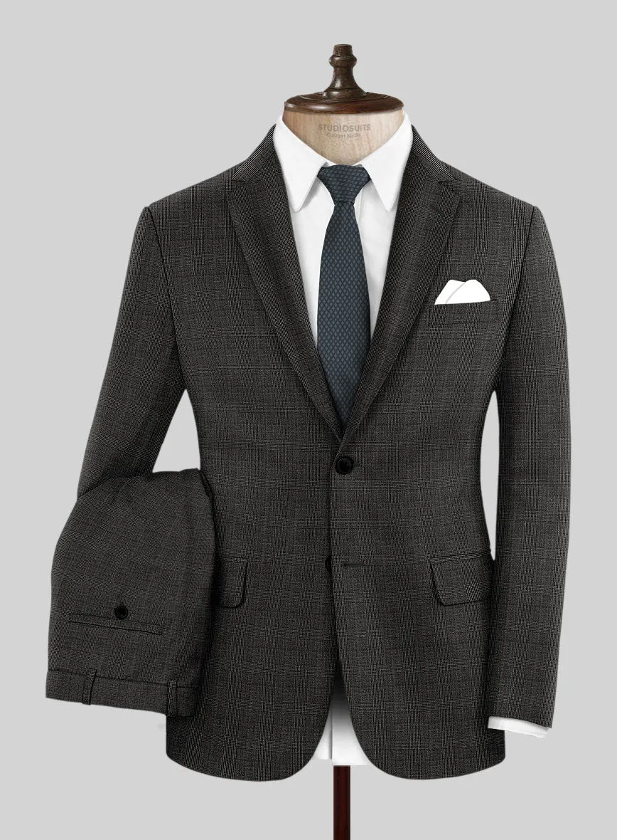 Napolean Esso Tartan Charcoal Wool Suit