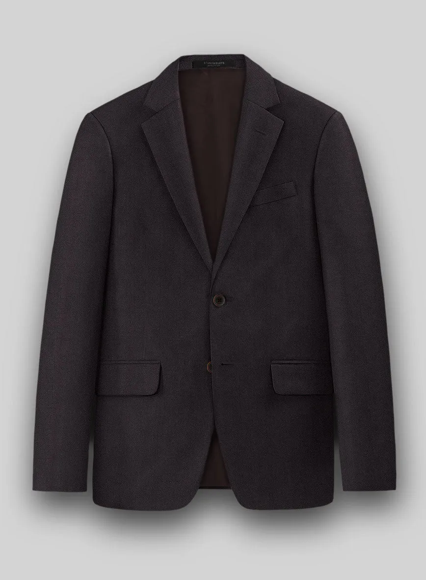Napolean Imperial Brown Herringbone Wool Suit