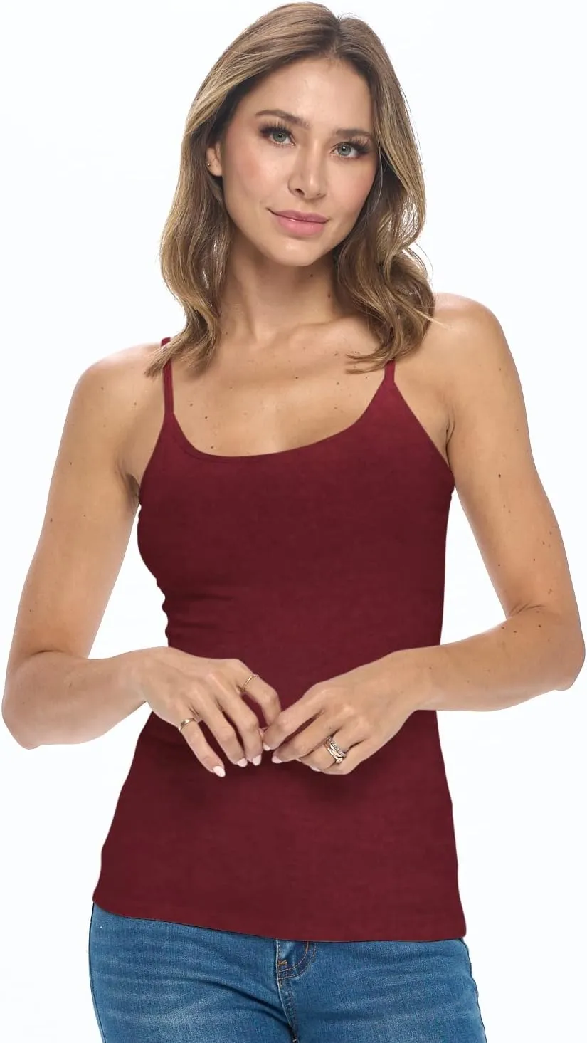 Natural Uniforms Women's Camisole Tank Top-Breathable Cotton Stretch Multi Pack of 2