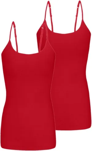 Natural Uniforms Women's Camisole Tank Top-Breathable Cotton Stretch Multi Pack of 2