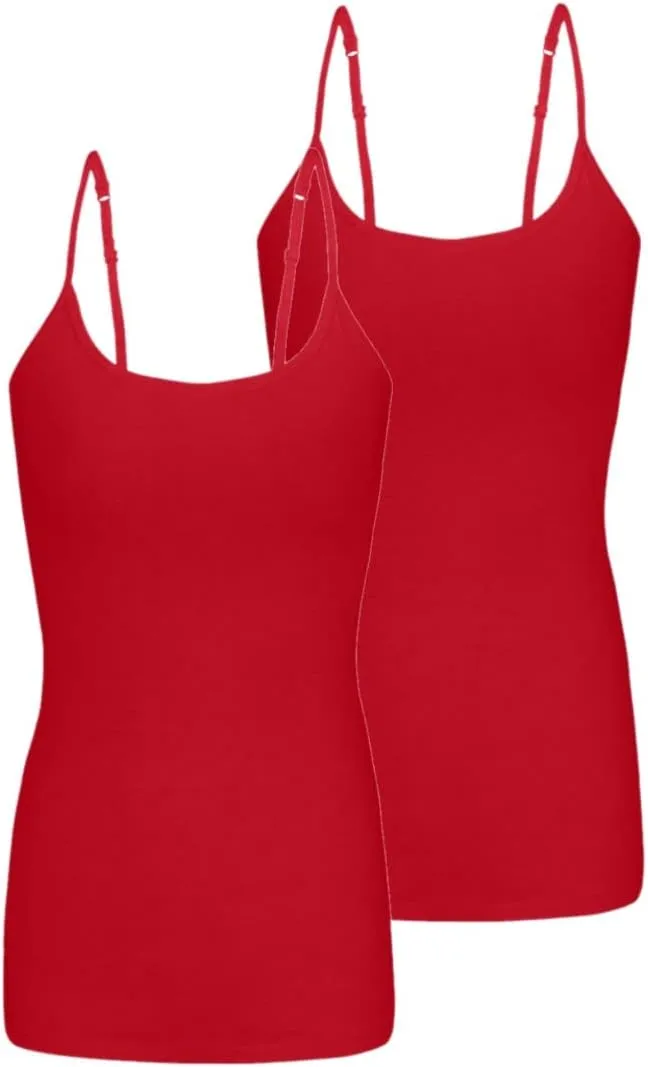 Natural Uniforms Women's Camisole Tank Top-Breathable Cotton Stretch Multi Pack of 2