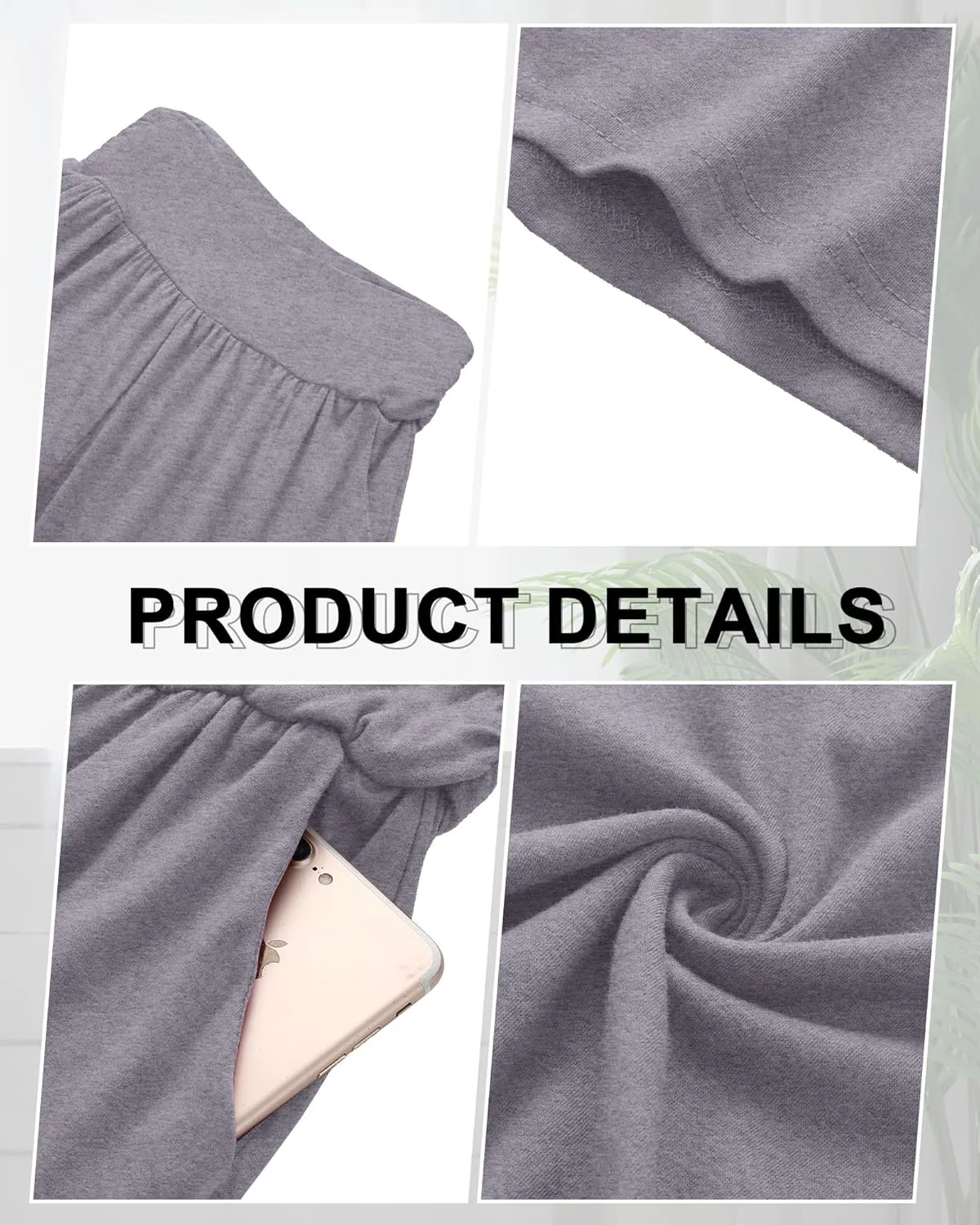 Neer 3 Pack Capri Pants for Women Casual Summer Lounge Yoga Pants Crop High Waist Loose Fit Sweatpants Pajamas with Pockets