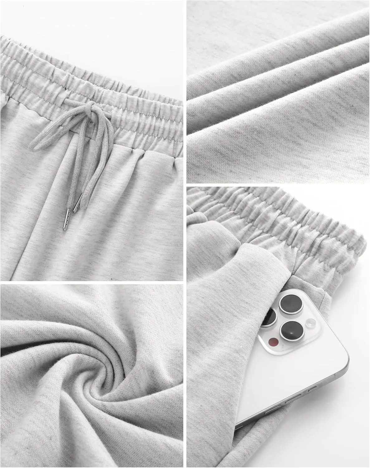 Neer 3 Pack Women's Yoga Pants with Pockets, High Waisted Cozy Lounge Pants Drawstring Sweatpants Loose Wide Leg Jogger
