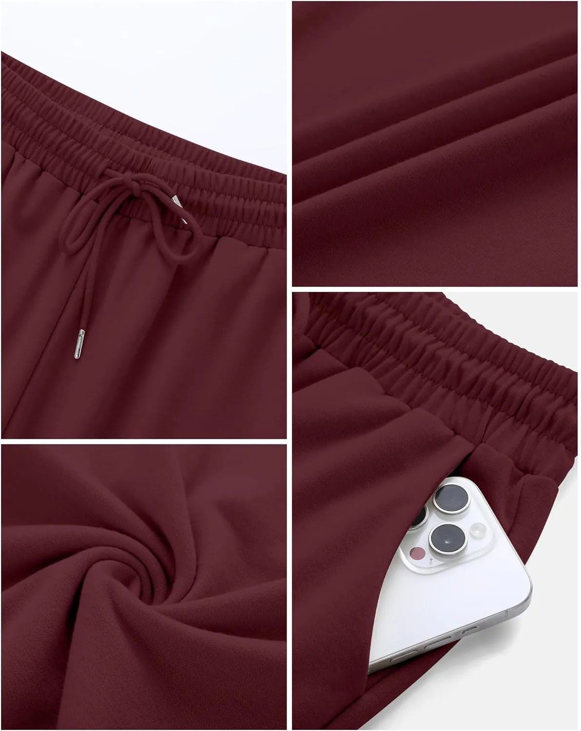 Neer 3 Pack Women's Yoga Pants with Pockets, High Waisted Cozy Lounge Pants Drawstring Sweatpants Loose Wide Leg Jogger