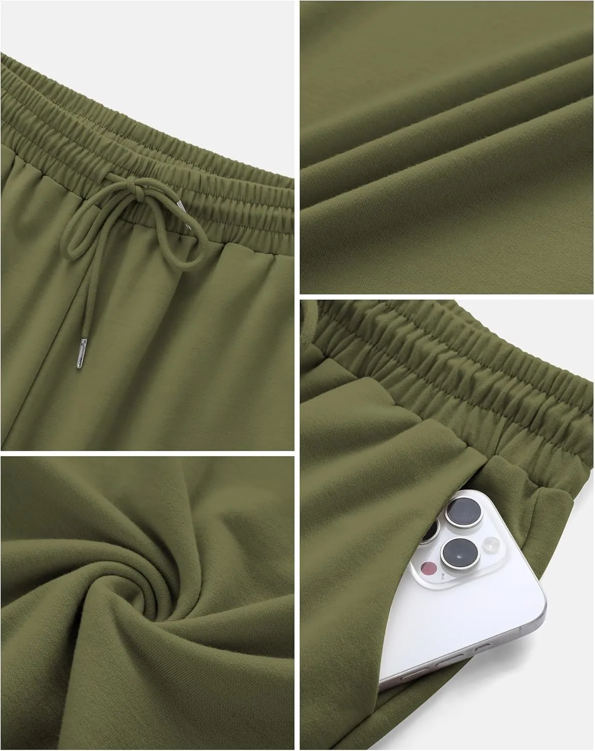 Neer 3 Pack Women's Yoga Pants with Pockets, High Waisted Cozy Lounge Pants Drawstring Sweatpants Loose Wide Leg Jogger