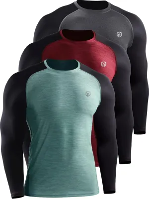NELEUS Men's Dry Fit Long Sleeve Athletic Running Shirts