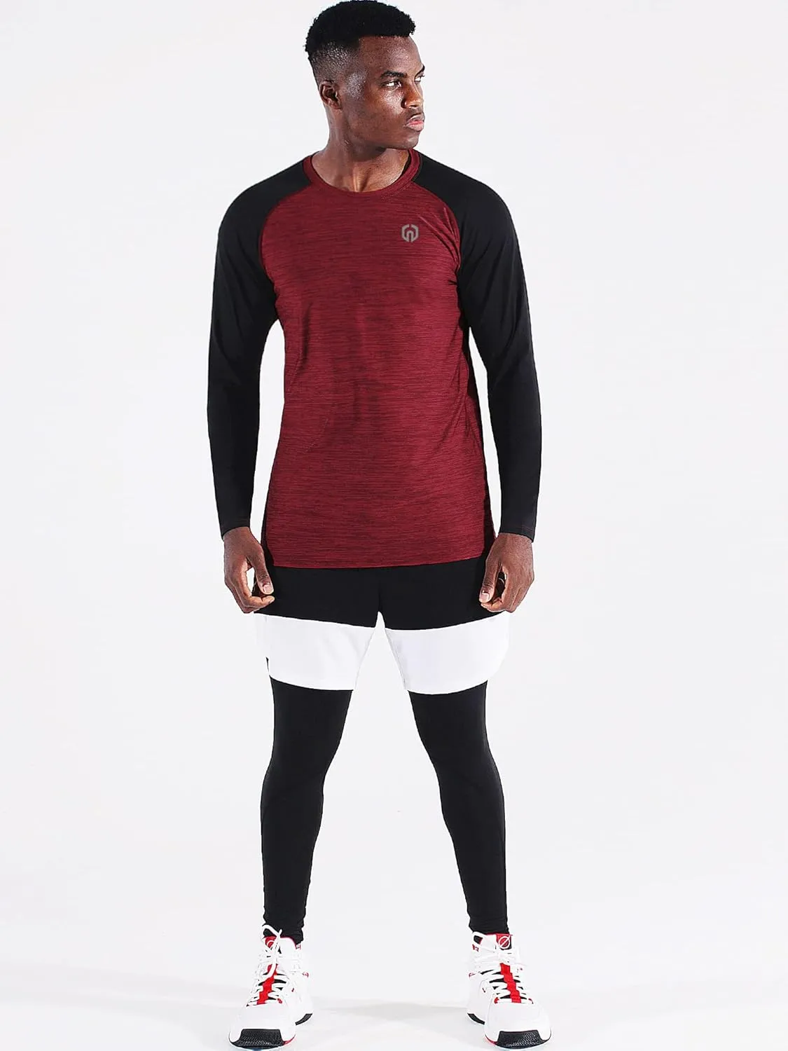 NELEUS Men's Dry Fit Long Sleeve Athletic Running Shirts