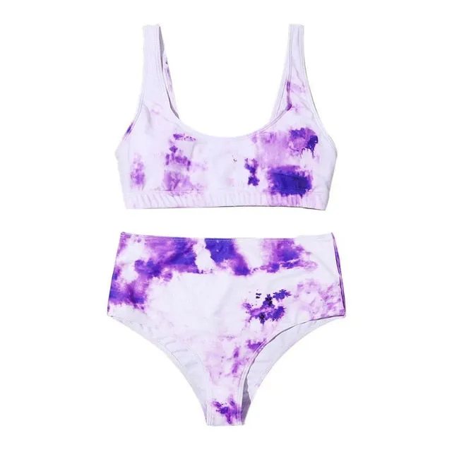 New Bikinis Women Tie-dye Sexy Bikini Set Two Piece Swimsuit Push Up Swimwear Beach Bathing Suit Female Bikini 2020