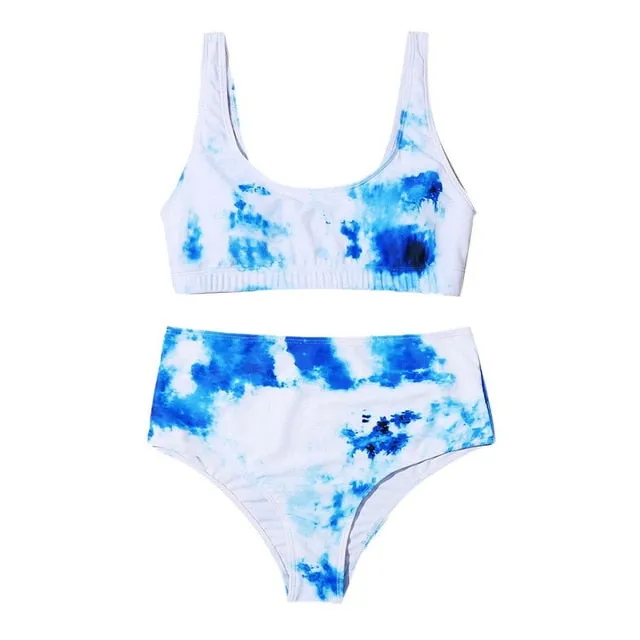 New Bikinis Women Tie-dye Sexy Bikini Set Two Piece Swimsuit Push Up Swimwear Beach Bathing Suit Female Bikini 2020