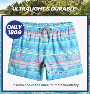 New MaaMgic Mens Swim Trunks with Mesh Lining Quick Dry Mens Bathing Suit Shorts, Sz L!