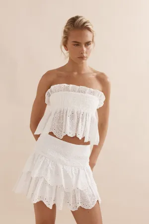 Newport Shorts White Broderie