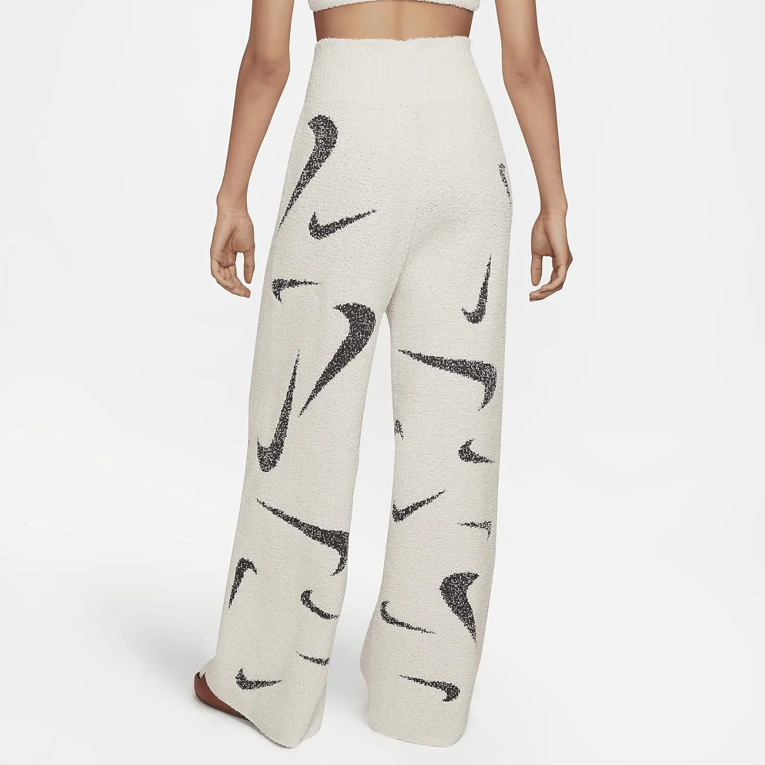Nike Sportswear Phoenix Cozy Boucl Women's High-Waisted Wide-Leg Knit Pants (FD4288-104, Light Orewood Brown/Medium Ash)