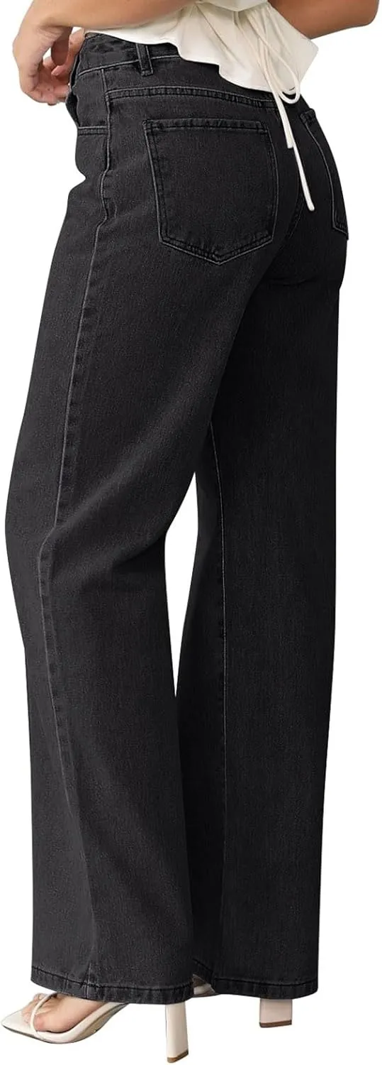 NIMIN Wide Leg Jeans for Women High Waisted Baggy Denim Pants Straight Leg Casual Jeans with Pockets