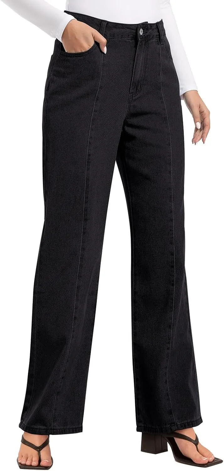 NIMIN Wide Leg Jeans for Women High Waisted Baggy Denim Pants Straight Leg Casual Jeans with Pockets