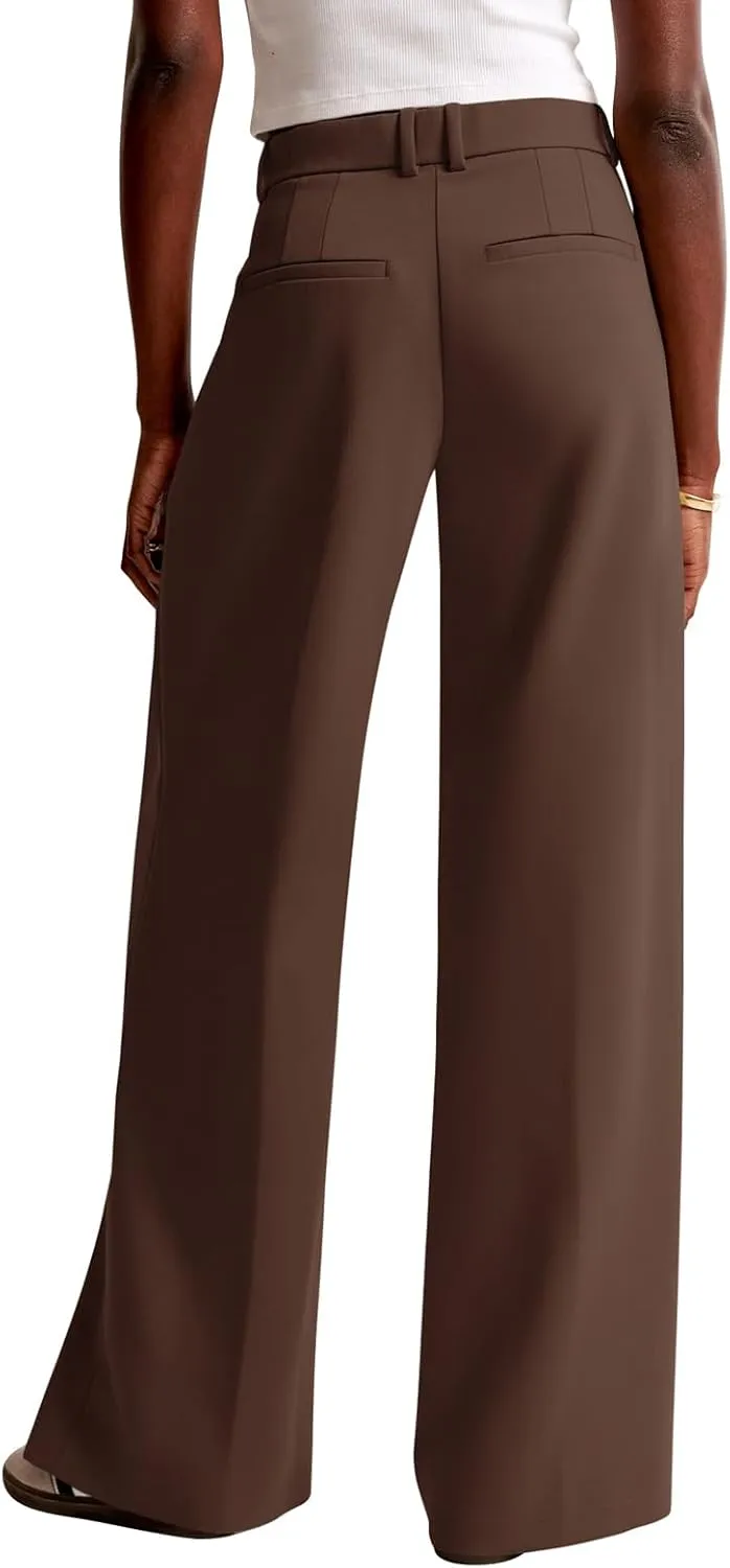 NIMIN Women Wide Leg Pants High Waisted Dressy Work Trousers Business Casual Palazzo Pants with Pockets