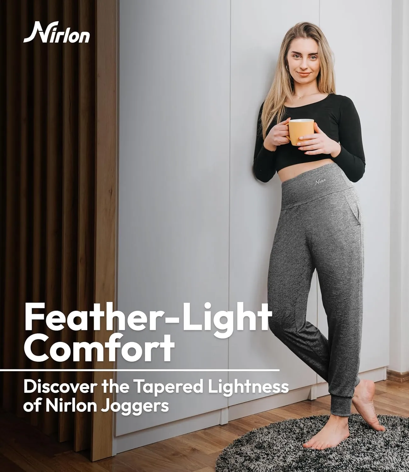 Nirlon Lightweight Joggers for Women - Lounge Pants with Pockets Women Wear for Workout Yoga Or Daily Use