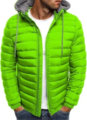 oiangi Puffer Jacket Men with Hood Warm Winter Full Zip Insulated Puffy Quilted Lined Coat Lightweight Packable Down Jackets