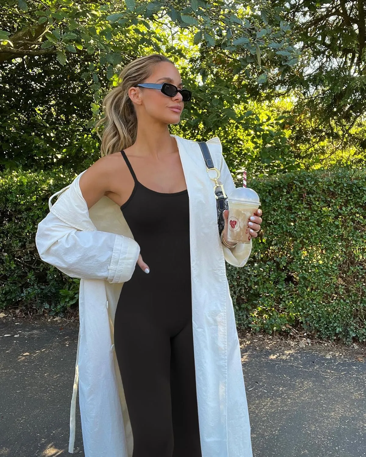 OLCHEE Womens Workout Yoga Jumpsuits Rompers - One Piece Seamless Unitard Leggings Spaghetti Strap Bodysuit Gym