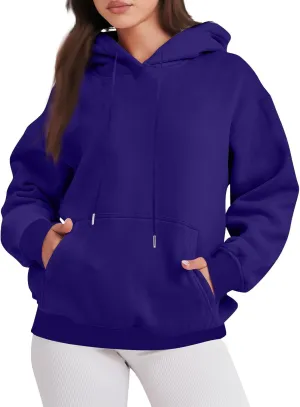Oversized Hoodies For Women,2024 Fall Trendy Basic Plain Y2K Hoodies Drawstring Pullover Tops Long Sleeve Sweatshirt