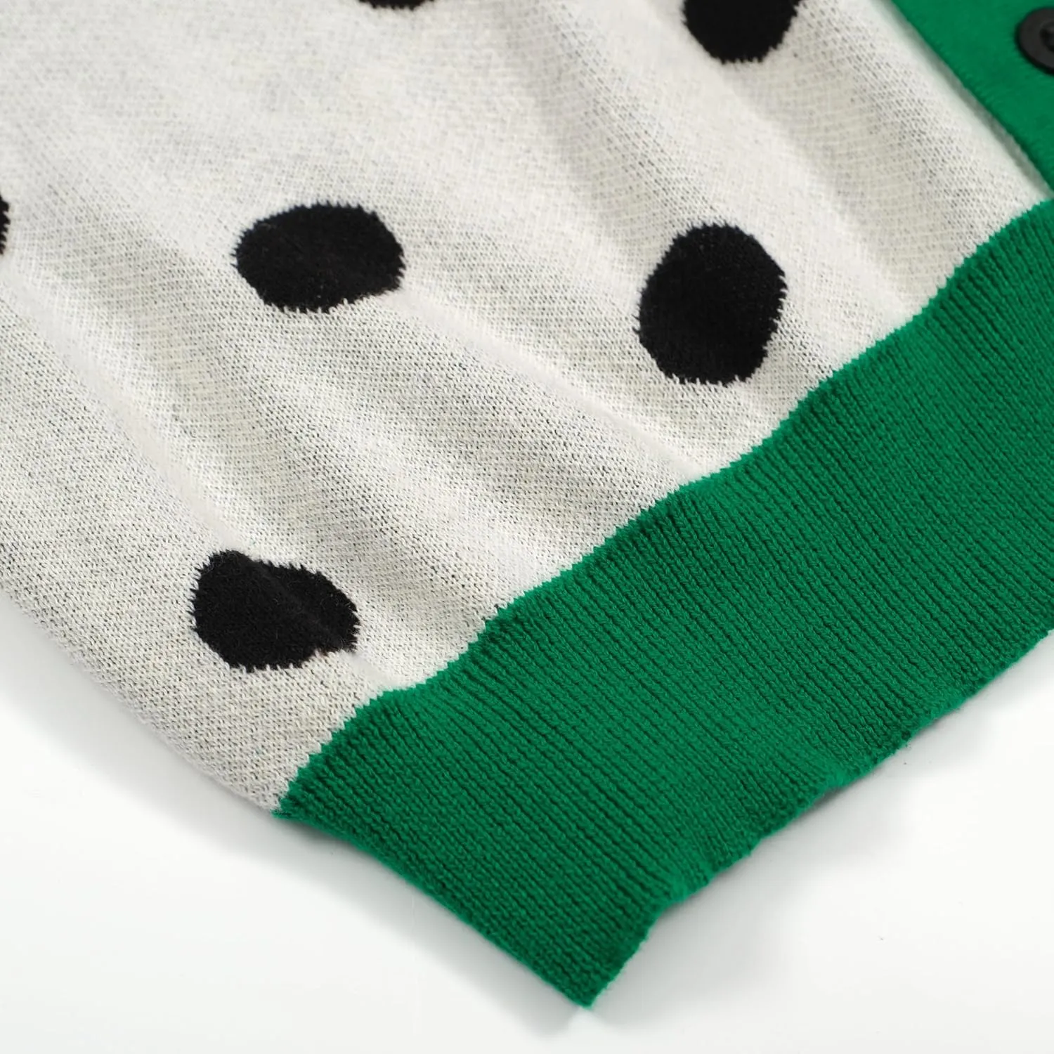 OXKNIT Knit Polo Shirts for Men, Green Dot Pattern Vintage Polo Shirt Casual Button-Down Short Sleeve Golf T Shirts
