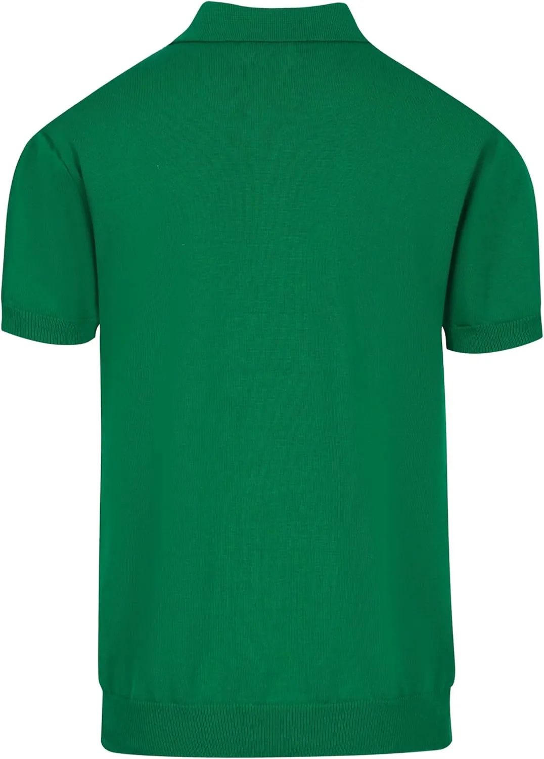 OXKNIT Knit Polo Shirts for Men, Green Dot Pattern Vintage Polo Shirt Casual Button-Down Short Sleeve Golf T Shirts