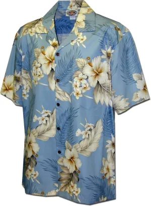 Pacific Legend Plumeria Hibiscus-Hawaiian Shirts-AMAZON3162BLUEXL