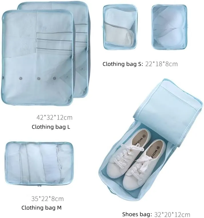 Packing Cubes for Suitcase Stow and Go Travel Luggage Organizer Suitcase Organizer Bag 6 Set (Pink)