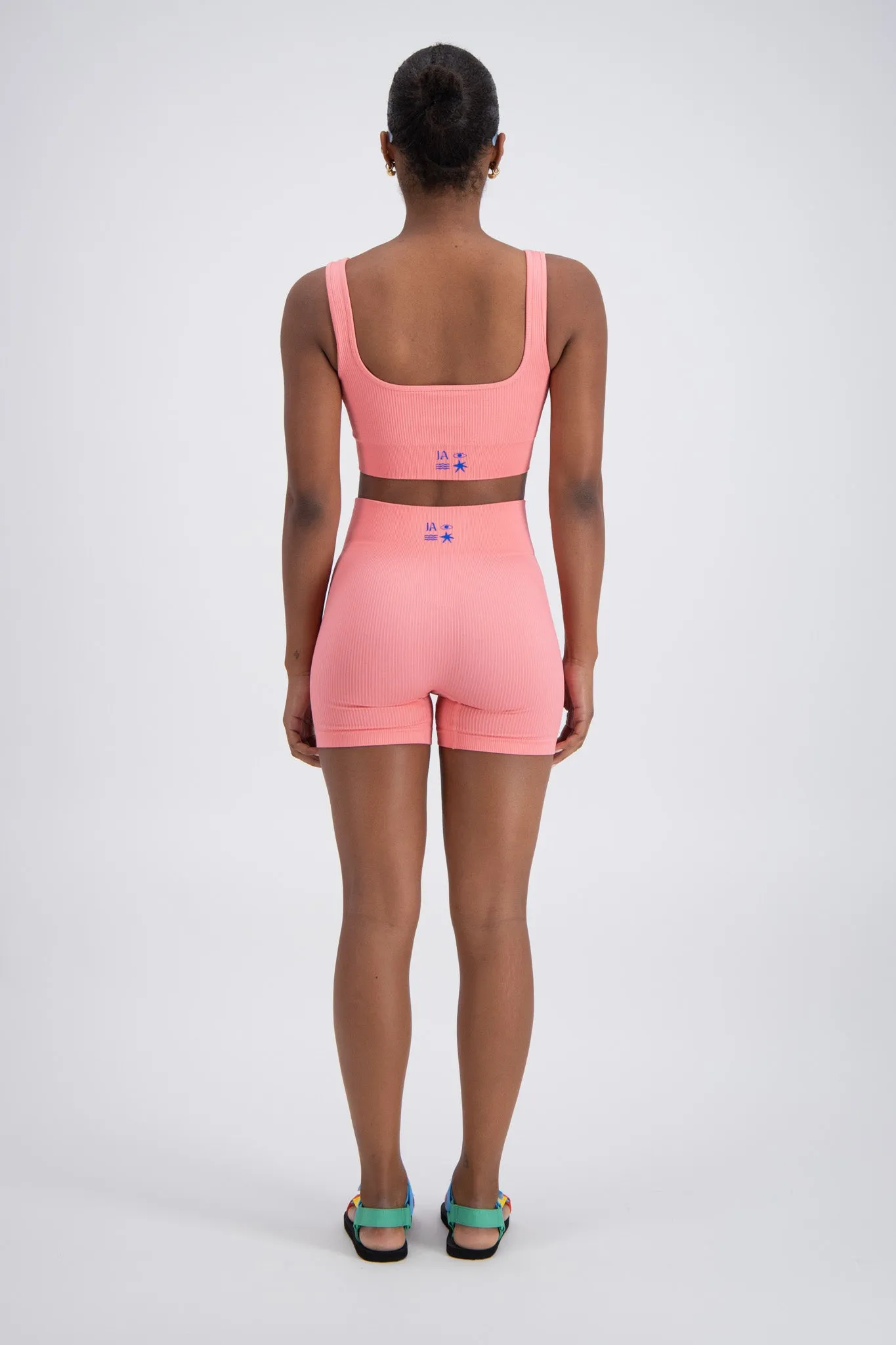 Palermo Seamless Rib Knit Crop Top Pink