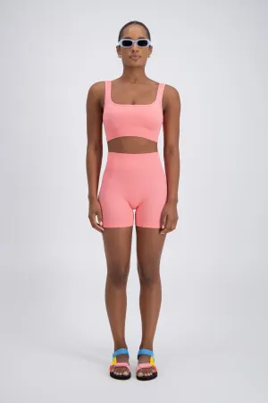 Palermo Seamless Rib Knit Crop Top Pink