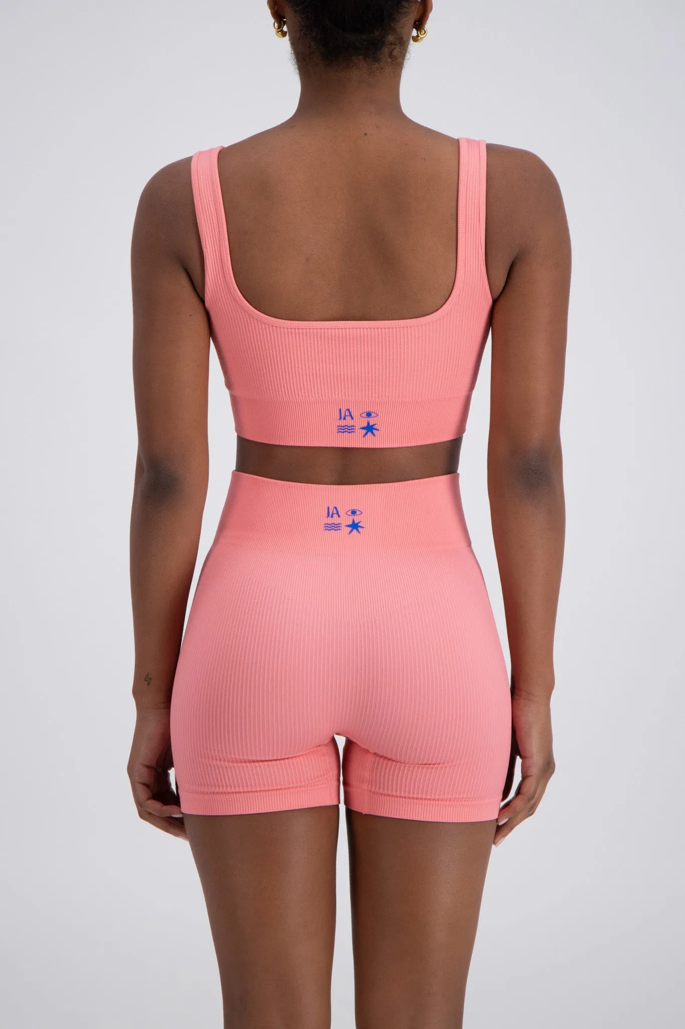 Palermo Seamless Rib Knit Crop Top Pink