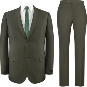 P&L Men's 2 Piece Slim Fit Suit Set - Stretch Waistband Pants & Two Button Blazer Jacket