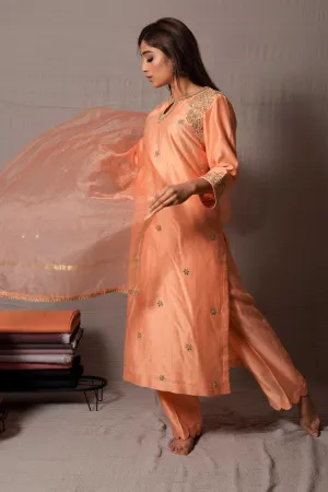 Peach Gota Patti Kurta with Pants