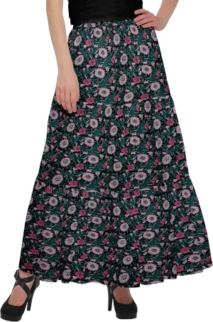 Printed Women Skirts Flared Wrap Style Skirt for Girls Casual Clothing