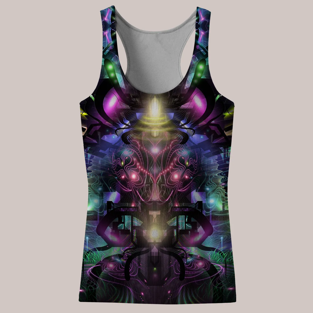 Psychedelic Tank Top (UV/RGB, Eco-Friendly, Womens, Racerback) | SYMATRIX